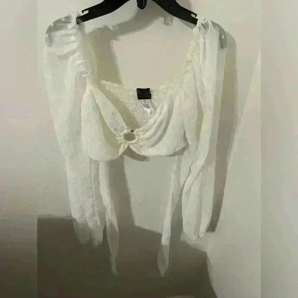 Cute white dressy crop top.
